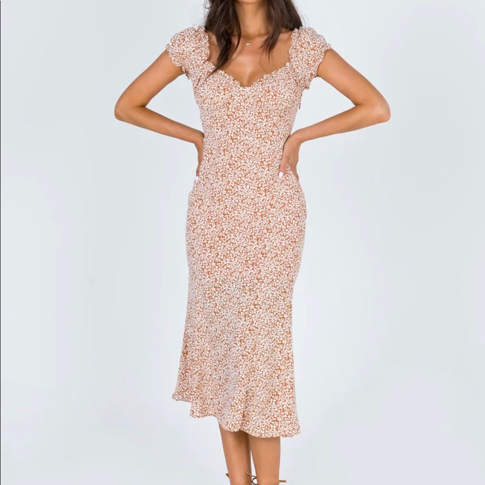Princess Polly Just Like Heaven Midi Dress in Beige